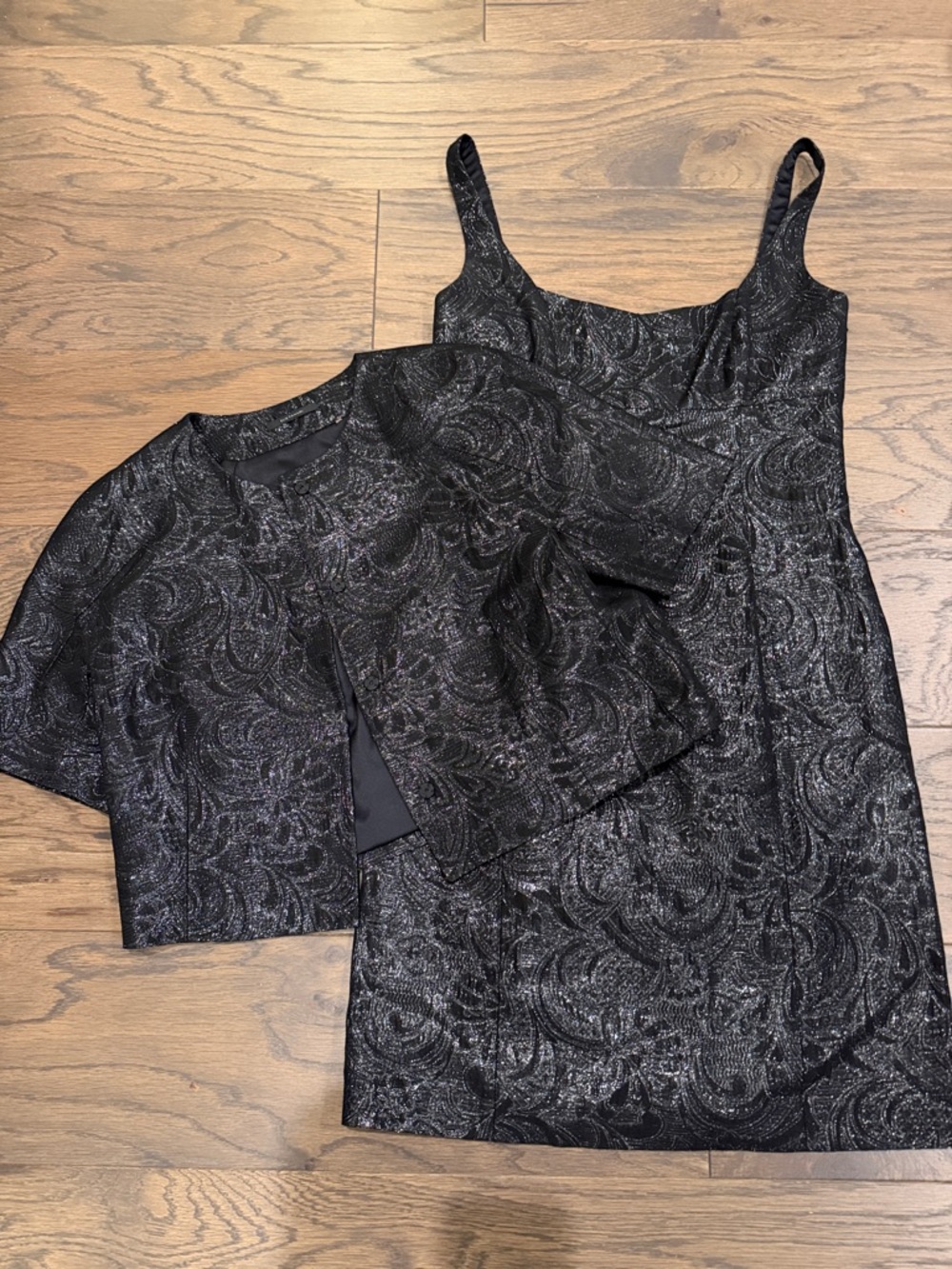 Elie Tahari Black Metallic Jacket and Dress Set - size 4